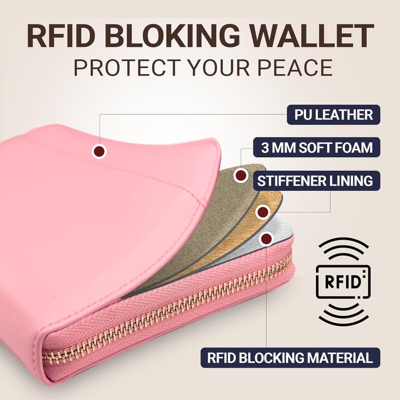 Apadi Travel Document Organizer - RFID Passport Wallet Case Family Holder Id Wristlet - Image 4